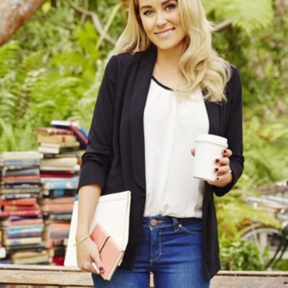 LC Lauren Conrad Slouchy Black No Button Blazer Size 4